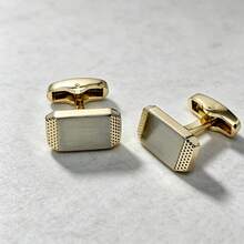 New Electroplated Alloy Cufflinks Men's Classic Business French Style Cufflinks - A - View 7