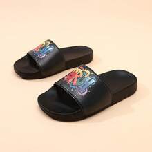 Colorful Letter Kids Slippers Boys EVA Soft Sole Casual Non-Slip Indoor Outdoor Beach Slide Sandals - Black - View 7