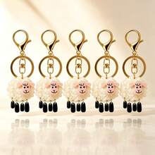 1pc/2pcs Unisex Pastoral Style Cute Sheep Movable Feet Acrylic Keychain Couple Bag Charm Bag Key Pendant - Multicolor - View 9