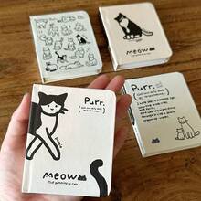 Cute Cartoon Cat Pocket Notebook, Blank Pages Mini Portable Memo Book, Convenient Student Planner Diary, Graduation Gift, Back To School Essential School Supplies - Cat Notebook - View 1