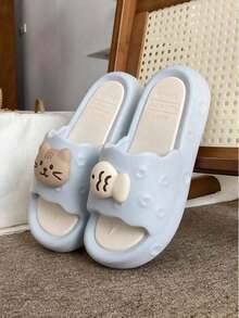 Sandal Rumah Terbuka Desain Ikan Lucu Musim Panas Terbaru, Sol Tebal Nyaman dan Tahan Lama - Blue and White - View 1