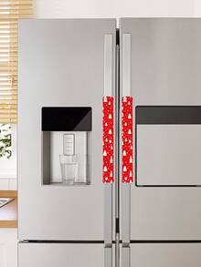 2 buah Pelindung Gagang Pintu Kulkas Natal, Pelindung Gagang Oven, Pelindung Gagang Pintu dengan Pola Timbul Ultrasonik - View 7