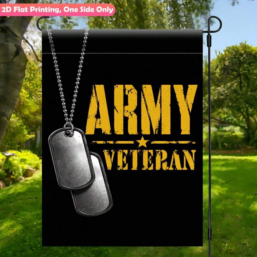 2D Flat Garden Flag 1pc, Military Honor Medal Display Single-Sided Printed Garden Flag, Durable Polyester Outdoor Yard Decor, Suitable For Yard And Patio Decoration, Scene Decoration, Celebration Arrangement, Home And Scene Decoration, Flag Pole Not Included