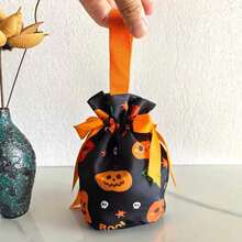 Halloween Candy Gift Bag -1/3 Reusable Fabric Candy Bags With Drawstrings And Handles - Perfect For Halloween Candy Requests, Party Gifts, And Children's Gifts - Multicolor - View 4