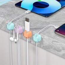 3/6-Pack Magnetic Cable Clips, Adjustable Under-Desk Wire Holder, Gem Sticky Charging Cable Organizer, Suitable For Home Office Desks, Walls, And Nightstands - 26-pack Magnetic Cable Clips - View 9
