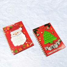 1pc A5 Christmas Coil Students Notebook,Pocket Size Side Flip Notepad,Loose-Leaf Journal,Cute Xmas Stationery,School Memo Book,Christmas Gift For Kids - Multicolor - View 4