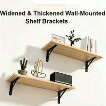 1pc 12pcs 20pcs 8 Inch Black Triangle Bracket Heavy Duty Metal Shelf Bracket Suitable For Home Kitchen Office Support Corner Bracket - A-8 Inch - View 2