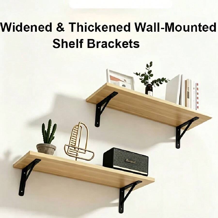 1pc 12pcs 20pcs 8 Inch Black Triangle Bracket Heavy Duty Metal Shelf Bracket Suitable For Home Kitchen Office Support Corner Bracket