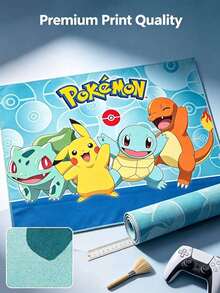 asmodee Pokemon Cartoon Birthday Background Banner, 4 High-Definition Digital Prints, Halloween, Christmas, Holidays, Daily Party Wall Decoration Atmosphere-Enhancing Banner Props - Multicolor - View 12