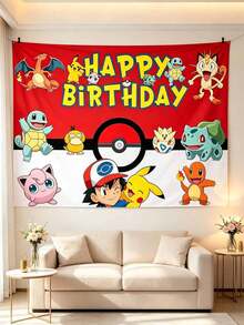 asmodee Pokemon Themed Birthday Backdrop, With Multiple Patterns To Choose From. Suitable For Pikachu For Halloween, Christmas, Holidays, And Everyday Party Photo Backgrounds. Hanging Banners For Setup. - Multicolor - View 4