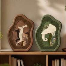 2 buah Patung Dekoratif Gaya Vintage 2D Kuda & Gajah, Retro - Ornamen - View 4