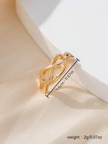 1pc Infinity Shaped Pierced Navel Ring, Suitable For Women's Daily Wear, Dating And Party Matching - Yellow Gold - View 2
