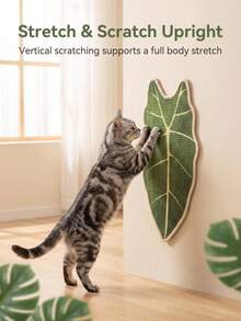 Plant-Based Sisal Cat Scratching Board, Wall-Mountable Leaf Design Home Decor Cat Scratching Board, Durable Scratch-Resistant No-Shed Sofa Cabinet Furniture Protector Pad, Cat Sleeping Mat - Velvet Alocasia - View 3