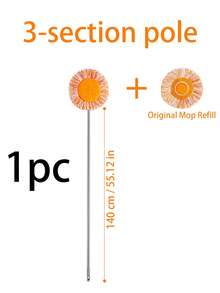 1pc Extendable Sunflower Mop Broom, Flexible Rotating Dry & Wet Dusting Mop, Suitable For Ceiling, Wall, Floor Tile, Glass, Window And Car, Home Cleaning Tool, Perfect For Daily Household Cleaning, Housewarming Gift For Family And Friends - Multicolor - View 16