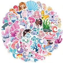 50 PCS Mermaid Sticker Set | Chic Paper Decals For Scrapbooking, Journals, Laptop, Skateboard, Helmet, Water Bottle, Car, Computer & More - Abstract People Stickers - View 1