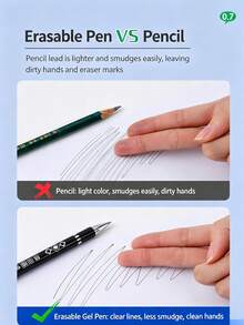1/2/6/12pcs Erasable Gel Pens, 0.7mm Retractable Gel Ink Pens With Built-In Eraser, Smooth Writing And Easy To Correct, Red, Blue, Green And Black Colors Available, Suitable For Students, School, Classroom, University, Office, Note Taking And Back To School Supplies - Multiple Styles - View 6