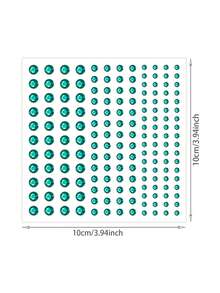 1pc Teal Acrylic Face Gem Sticker, Shiny Round Rhinestones, Stage Y2K Makeup Decor Sticker For Face, Body & Nail Art - Green - View 2