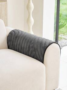 1PC New Thickened Plush Velvet Skin-Friendly Sofa Cover – Machine Washable Pet-Friendly & Stain-Resistant Seat Pad, 3D Water Ripple Jacquard Non-Slip Decorative Sofa Protector Pad, Fits 1, 2, 3, 4-Seater Sofas - Dark Grey - View 5
