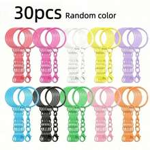 10/20/30/50/100/200pcs Colorful Keychain Set, Metal Round Split Key Rings With Lobster Clasp, Handmade Bag Pendant DIY Accessories - Keychain - View 18