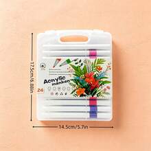 Bút marker acrylic 24/36/48 màu, ngòi đơn, mượt, nhanh khô, độ che phủ cao, phù hợp cho học sinh mỹ thuật, trẻ em vẽ tranh, thi vẽ, DIY, phác thảo, quà tặng lễ, graffiti, tô màu và vẽ - Nhiều màu - Xem 7