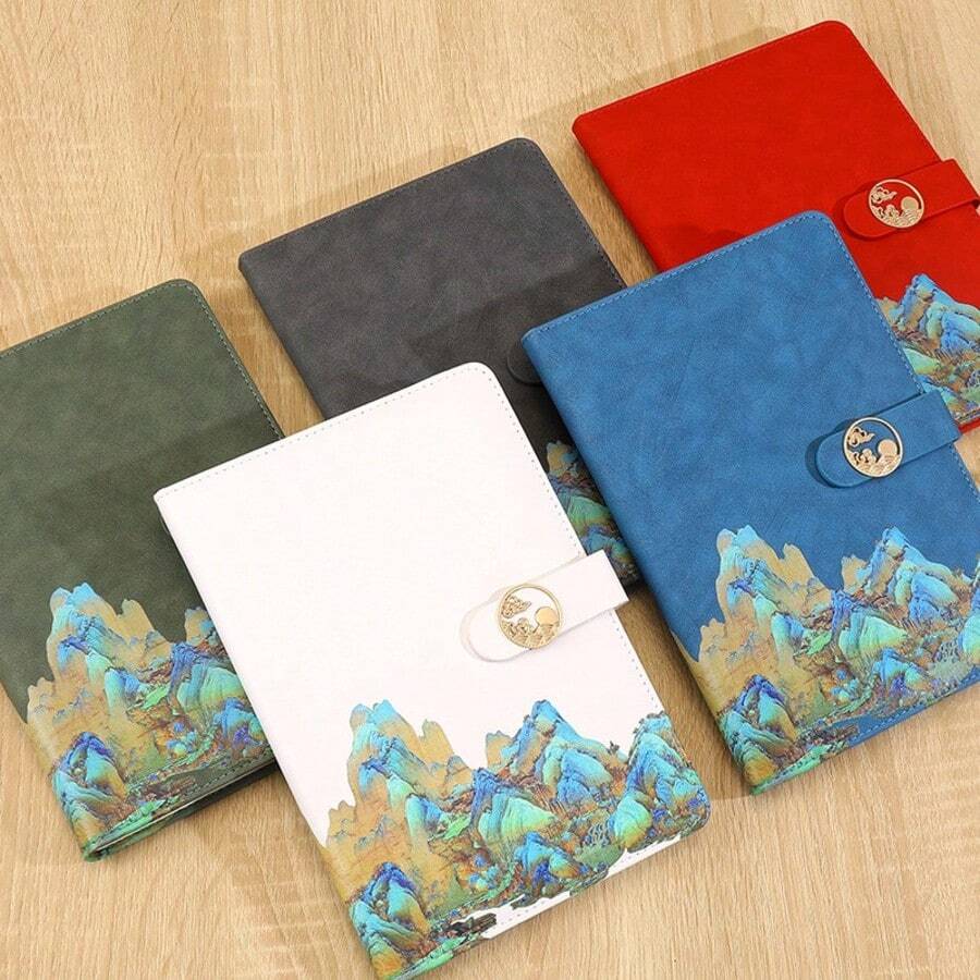 Notebook Chinese Style Cultural Creative Thousand Miles Of Rivers And Mountains Notebook Exquisite Chinese Style Gift Box Set Business Office Meeting Notebook - A5 - View 1