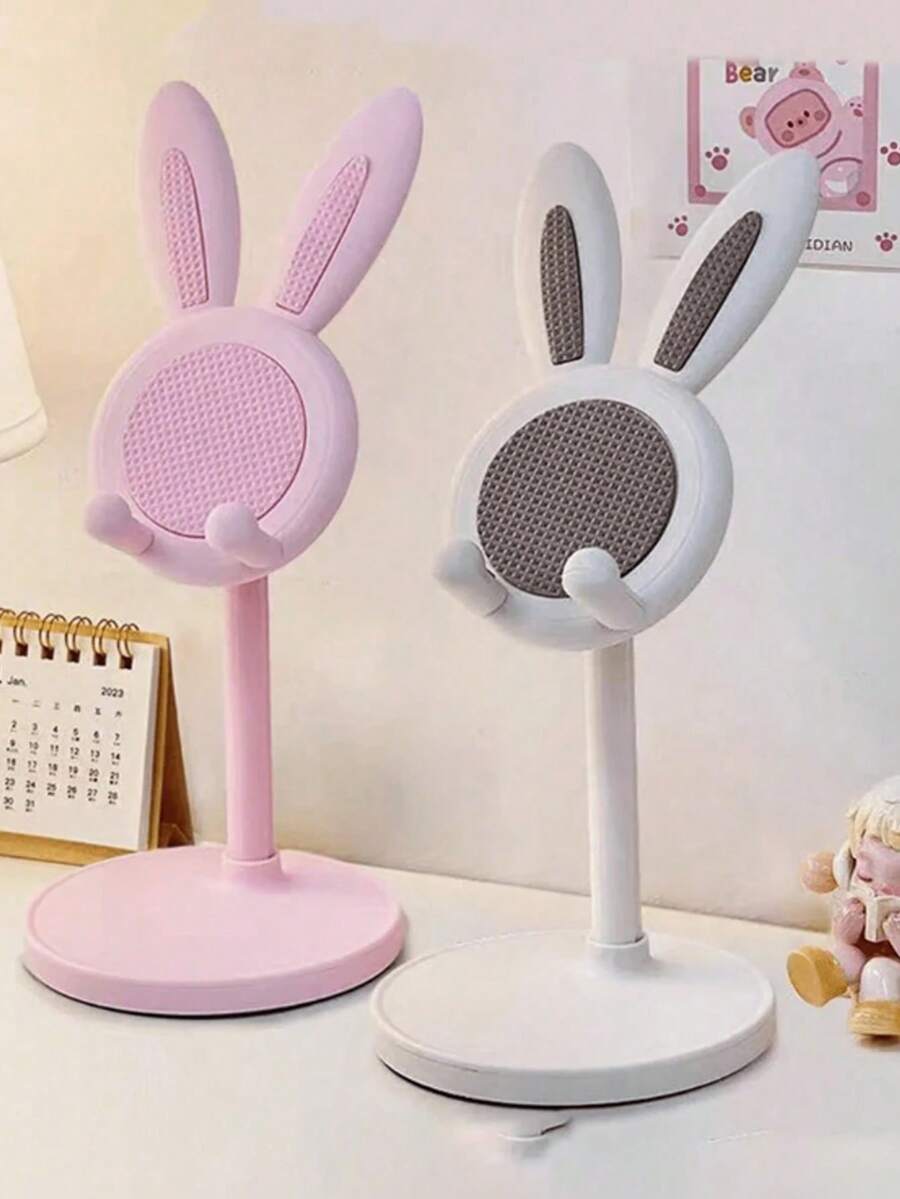 1/3 buah Dudukan Tablet Lipat Berbentuk Kelinci yang Dapat Diatur, Dudukan Tablet/Ponsel Anti Selip Plastik yang Dapat Diatur Ketinggiannya, Rak Penyimpanan, Minimalis Kreatif Dekoratif, Cocok untuk Tablet Komputer, Pelajar, Ponsel, Selfie, dan Live Streaming, Sudut dan Pemasangan Perekaman yang Dapat Diatur, Membutuhkan Perakitan Sederhana