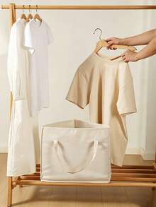 1pc Hanger Storage Bag, Transparent Large Capacity Storage Bag With Handle, Triangle Space-Saving Design, Suitable For Closet Corners, Can Store Wooden And Plastic Hangers, Home Bedroom Dormitory Closet Storage Container - Multicolor - View 6
