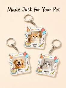 Custom Photo And Text Keychain, Personalized Keychain With Custom Photo, Custom Text And Custom Name, Bag Charm Keepsake Gift For Family And Friends - Multi-color - View 3