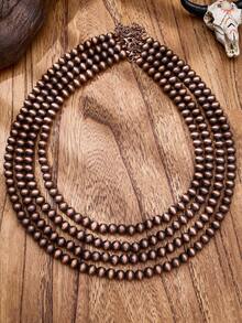 luodee Women's Vintage European Bohemian Western Beaded Necklace, Handmade Brushed Pearl Necklace, Layered Design For Better Effect, Suitable For Daily Wear, Dating, And Theme Parties - Vintage Beaded Necklace - View 7
