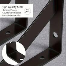 1pc 12pcs 20pcs 8 Inch Black Triangle Bracket Heavy Duty Metal Shelf Bracket Suitable For Home Kitchen Office Support Corner Bracket - A-8 Inch - View 7