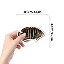 55pcs Funny Fish Stickers Pack | Beautiful Pattern Stickers, Vintage Decorative Decals Bottles, Decorative Paper, Journaling, Laptop, Bumper, Skateboard, Scrapbook, Suitcase, Refrigerator, Plan Book, Keyboard, Car Sticker - Fun Fish Stickers - View 2