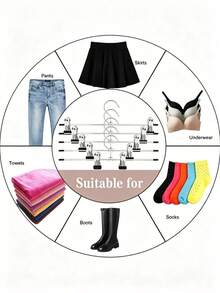 10PCS Retractable Hanger Adult Universal Pants Clothes Towel Socks Dipped Plastic Non-Slip Pants Rack - Silver - View 6