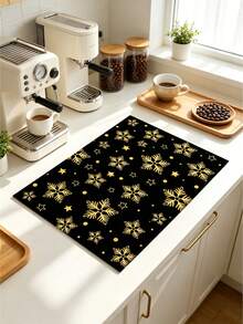 1PC Christmas Element Welcome Mat, Diatomite Absorbent Small Rug, Non‑Slip Floor Mat For Stove Coffee Machine Water Bar Counter, Christmas Halloween Home Decor, Indoor Outdoor Doormat For Front Door Kitchen Area - Multicolor - View 6