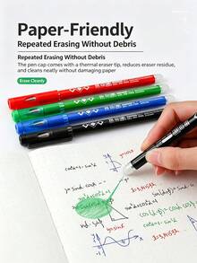 1/2/6/12pcs Erasable Gel Pens, 0.7mm Retractable Gel Ink Pens With Built-In Eraser, Smooth Writing And Easy To Correct, Red, Blue, Green And Black Colors Available, Suitable For Students, School, Classroom, University, Office, Note Taking And Back To School Supplies - Multiple Styles - View 7