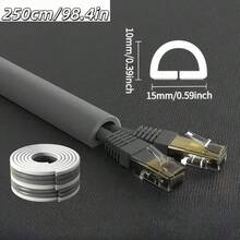 1 Roll 98.4-Inch Floor Cord Raceway, Anti-Trip Bare Wire, Concealed Soft Cable Channel, Decorative Wire Protector Strip, Suitable For Desktop, Wall, And Floor Installation - Surface-mounted Cable Trunking - View 11