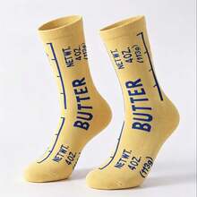 1/5/10 Pairs Butter Socks - Fun Yellow Crazy Socks Food Novelty Crew Socks, Unisex Mid-Calf Socks Unique Gift For Chefs, Bakers, Foodies - Multicolor - View 6