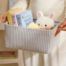 Faux Leather Laundry Basket, Large Capacity Handheld Storage Bin For Baby Daily Essentials, Clothes, Socks, Underwear, Desktop Toys And Miscellaneous Items - Multicolor - View 7