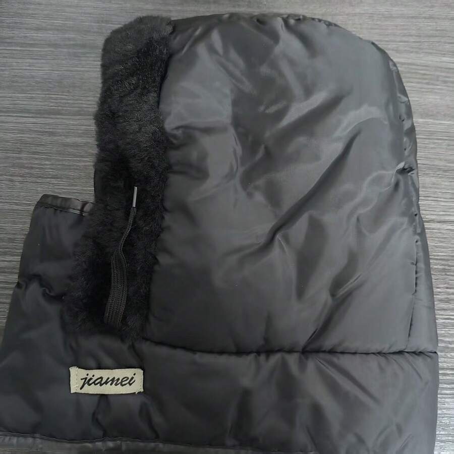 1pc Winter Plush Lining Trapper Hat, Warm Polyester Cotton Waterproof Hunter Hat With Ear Flaps, Windproof And Cold-Resistant - Black - View 1