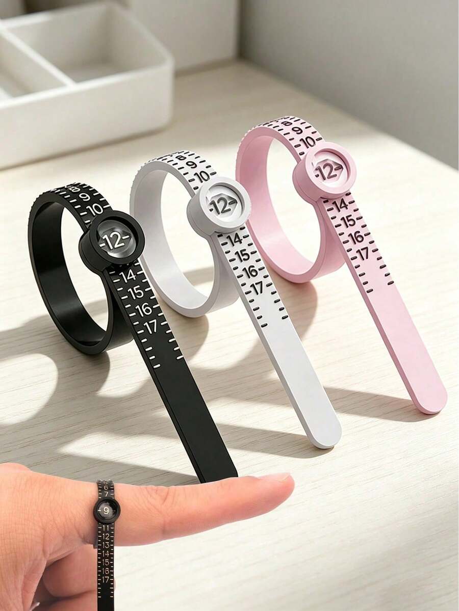 3pcs Ring Sizer Ring Measurement Tool, US Ring Size Finger Sizer, Adjustable Standard Soft Ring Sizer, Reusable Finger Size Measuring Tool With Magnifier, Jewelry Size Measuring Tool, 1-17 US Ring Size, Valentine's Day Ring Size Measuring Tape - Ring Sizer - View 1