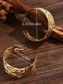 1pc Asymmetrical Textured Elegant Fashion Couple Bangle Bracelet - Bracelet - View 8