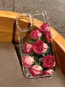 Realistic Lily Flower Print Transparent Phone Case, Compatible With IPhone And - Multicolor - View 4