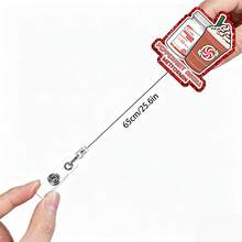 1 Acrylic Retractable Name Tag Scroll With Designs Of "Christmas-Themed Medicine, Gingerbread Men, Sugar Cookies, And Fruitcake" | Perfect For Teachers, Doctors, And Nurses | Office Gift | Acrylic Name Tag Holder - Multicolor - View 4