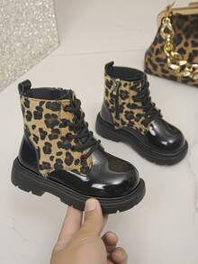 Infant Girls Boots Side Zipper Fashion Comfortable Tall Boots Micro Fleece Lining New Style Kids Boots - Black - View 4