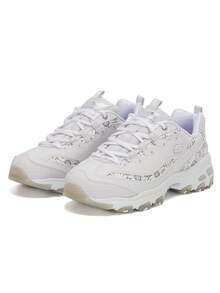 Skechers D'Lites Daisy Print Platform Dad Shoes Women's Height-Increasing Cushioned Floral Sneakers - White - View 1