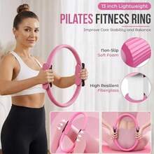 Set Yoga & Pilates 3-in-1, Cincin Pilates Ajaib, Bola Kebugaran Mini Lembut, Pita Resistensi Pinggul, Cocok untuk Latihan Kaki, Pinggul, dan Otot Inti di Rumah - A - View 4