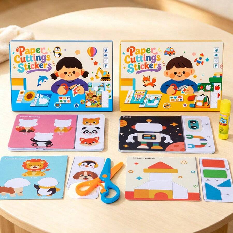 Children's Focus Sticker Book, Paper Art Cut-Out Craft Enlightenment Set, Mindful Sticker Book - Multicolor - View 1