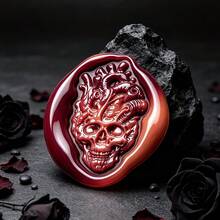 Vintage Embossed Wax Seal Stamp, Dark Style Wax Seal Stamp Head For Letter Sealing, Suitable For Wedding Invitations, Gift Packaging DIY, Holiday Gift Boxes, Greeting Card Decoration - Wraith Skull - View 3