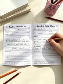 Children's Fun Learning Notebook, Reading Tracker, Vocabulary Record Notebook, Reading Tracking Memo Pad, Used For Reviewing After-Class Questions And Key Content, Back To School Supplies, Teacher Classroom Reward A5 Notebook, Holiday Learning Gift - Multicolor - View 9