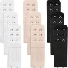 1/3pcs Bra Extender, 2 Hooks 3 Rows, Extra Long, Lingerie Accessories, Elastic, Adjustable, Bra Extender, Bra Extender, Bra Back Clasp - Multicolor - View 1