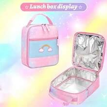 1 Set Dreamy Gradient Rainbow Girls Backpack 2 Pieces Set, Large Capacity Lightweight Backpack With Matching Color Handheld Lunch Bag, School Backpack For Girls - Sets - View 8